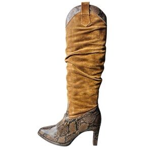 Wonders Repite Marron Vemesis Camel Dream leather Knee length Boots women eu 37